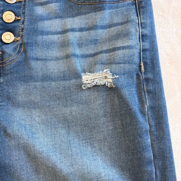 No Boundaries Womens Distressed High-Rise Skinny Jeans Junior Size 11 - Picture 7 of 14